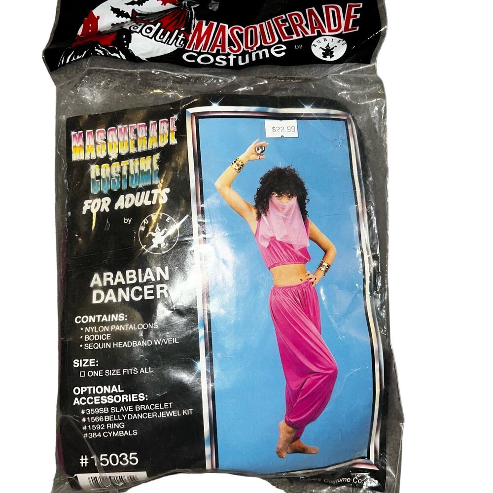 Vintage Adult purple Arabian belly Dancer masquerade costume by Rubies OS NEW